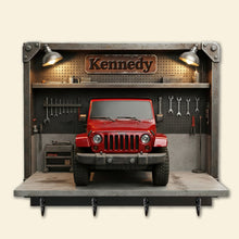 Load image into Gallery viewer, "Rev Up Your Space!" - Off-Road Car Wood Key Hanger - Personalized Gifts for Off-Road Car Lovers Wood Sign PopCulturePrints
