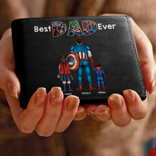 Load image into Gallery viewer, Custom Super Dad PU Leather Wallet - Personalized Gift Leather Wallet PopCulturePrints
