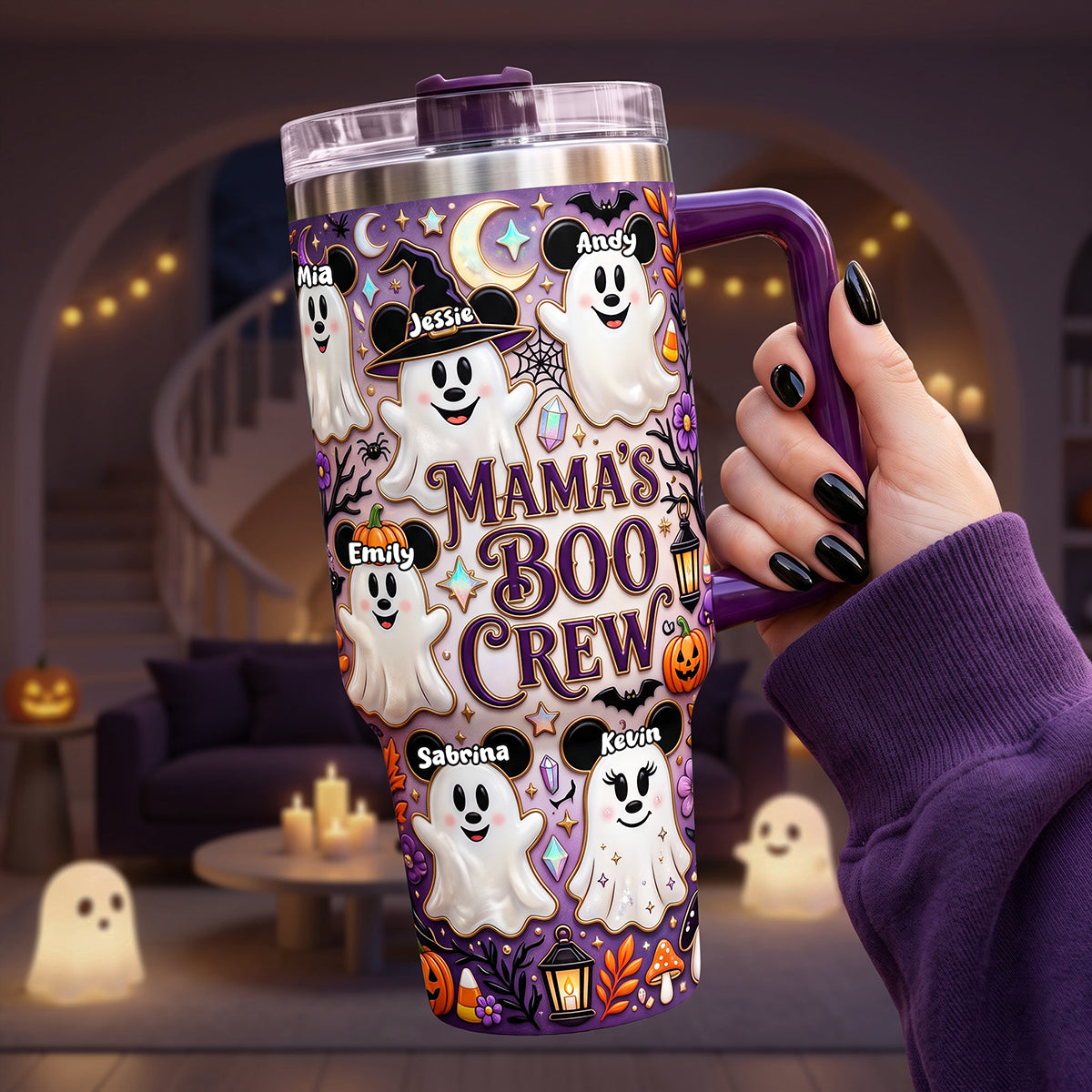 Mama's Boo Crew Ghost 40oz Tumbler - Personalized Gift for Moms and Grandmas