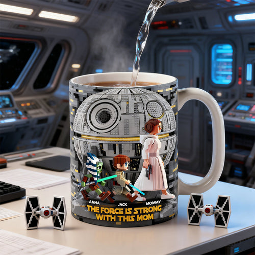 The Force Is Strong with This Mom - Personalized Coffee Mug for Mom, Grandma, and More! Coffee Mug PopCulturePrints