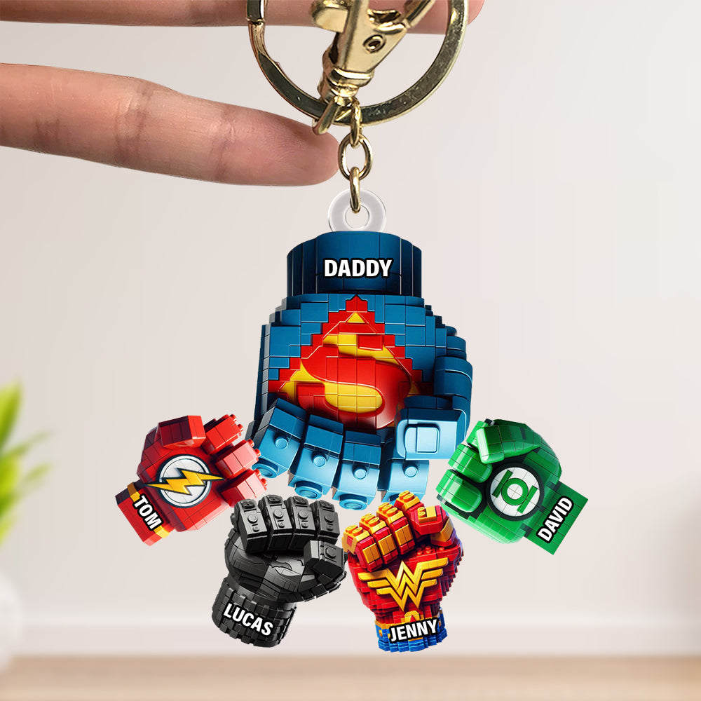 "Fist Bump for Dads!" - Personalized Keychain for Father's Day Gifts - Custom Gift for Dad and Grandpa Keychains PopCulturePrints
