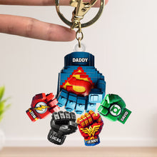Load image into Gallery viewer, &quot;Fist Bump for Dads!&quot; - Personalized Keychain for Father&#39;s Day Gifts - Custom Gift for Dad and Grandpa Keychains PopCulturePrints
