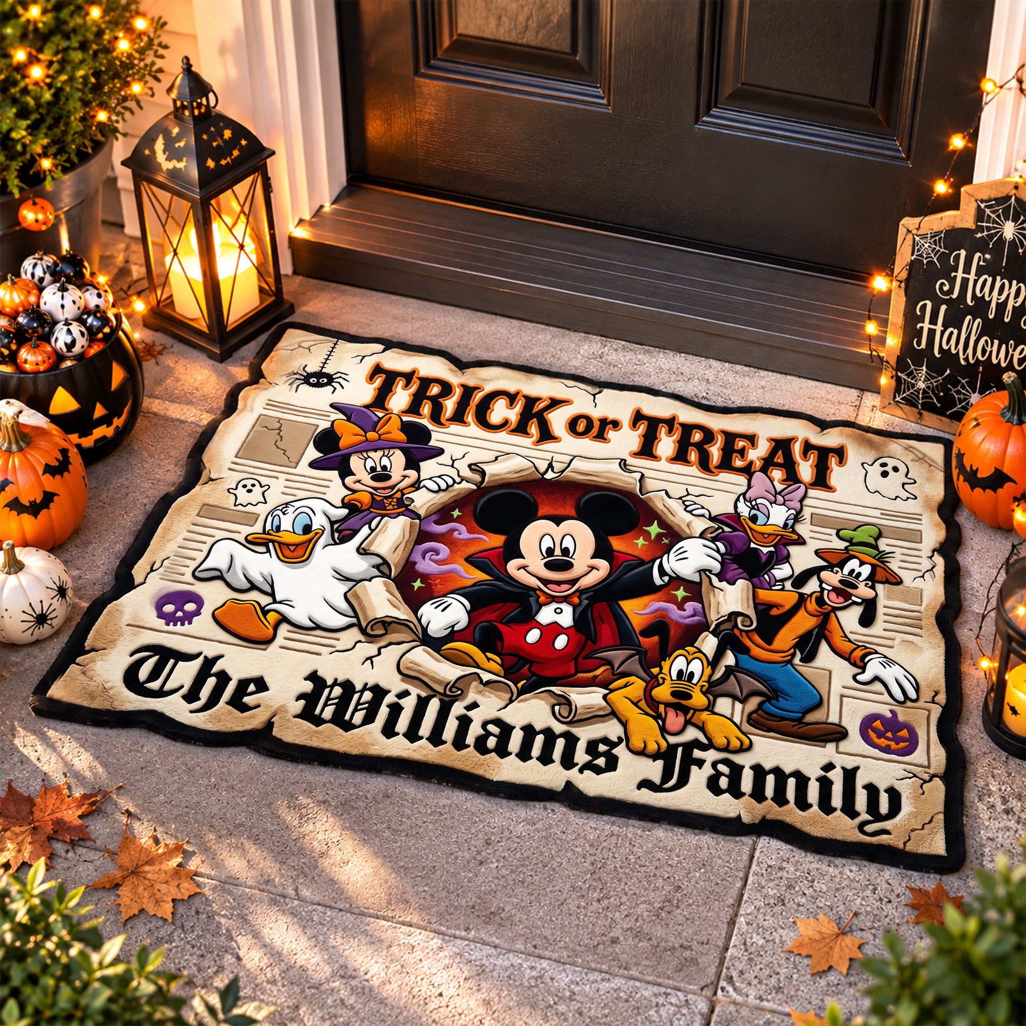 Trick or Treat Doormat - Personalized Halloween Gift for Families & Friends Doormat PopCulturePrints