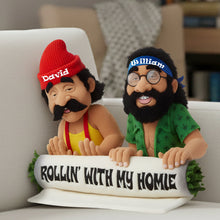 Load image into Gallery viewer, Rollin' with My Homie - Personalized Stoners Comedy Duo Pillow for Friends Pillow PopCulturePrints

