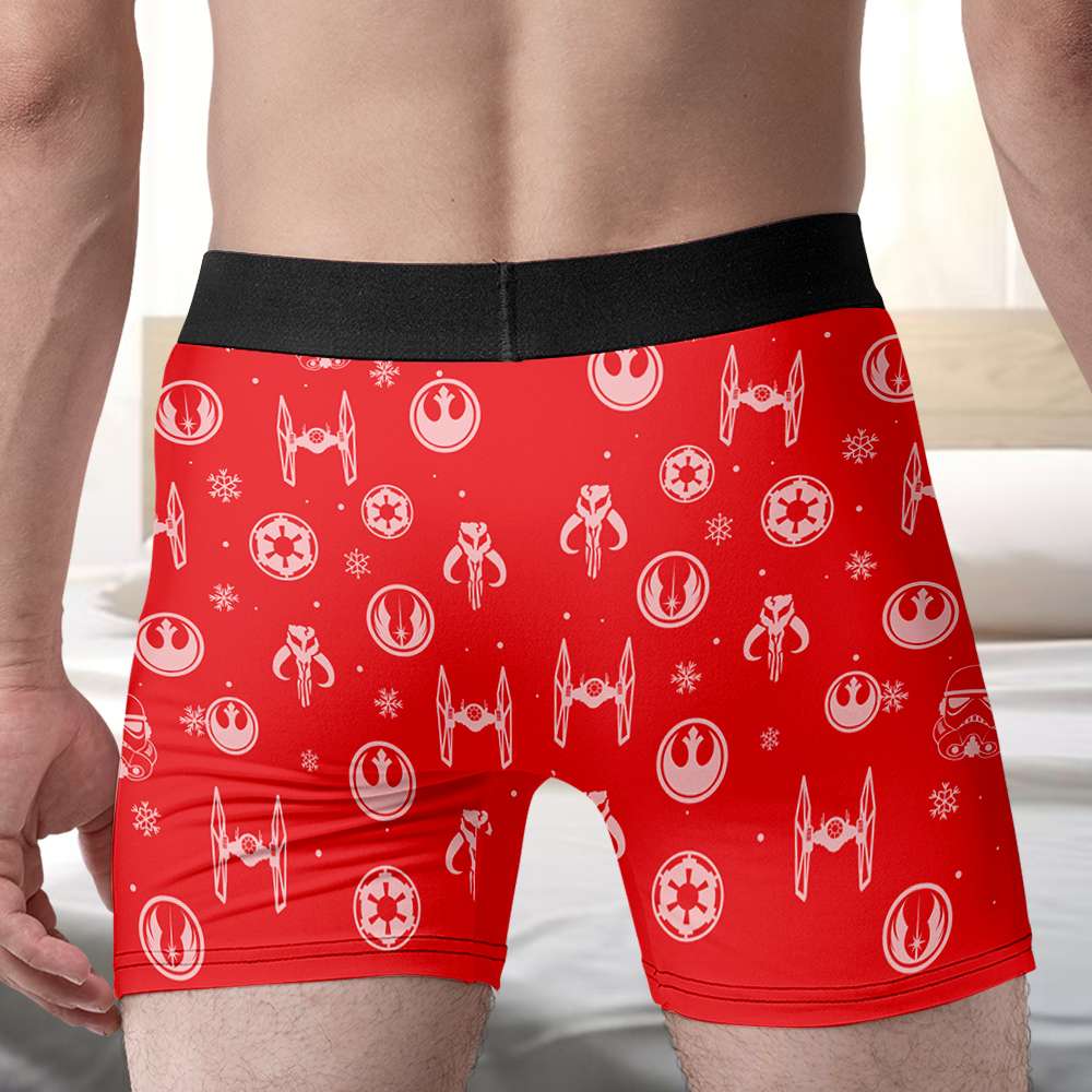 Personalized Star Warrior Christmas Boxers - Naughty Holiday Gift for Men Boxer Briefs PopCulturePrints