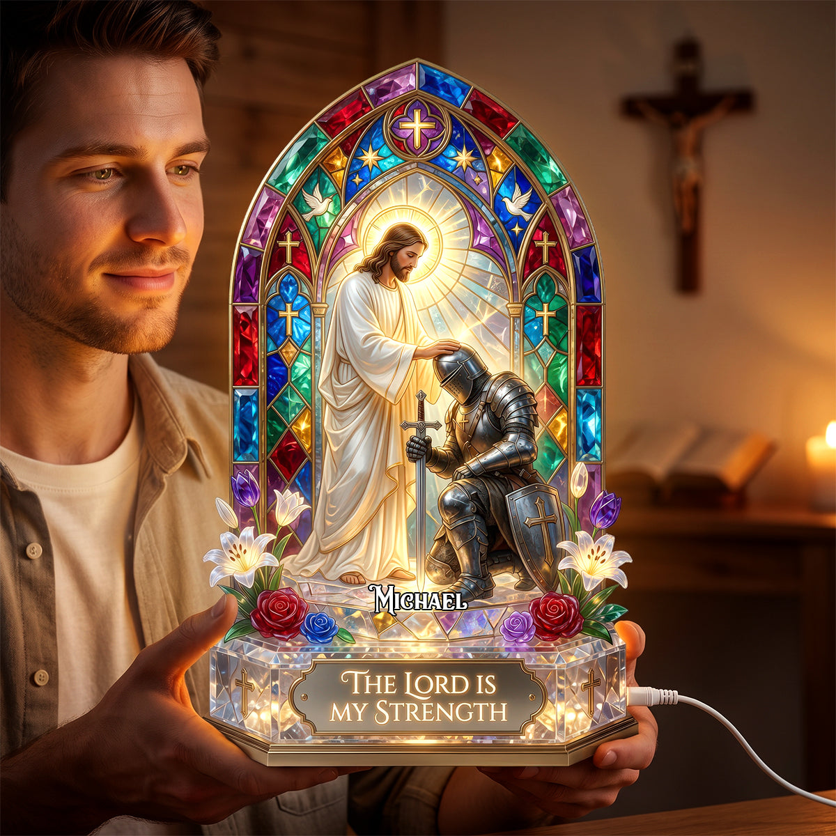 The Lord is my Strength - Personalized Christian Warrior Light Box