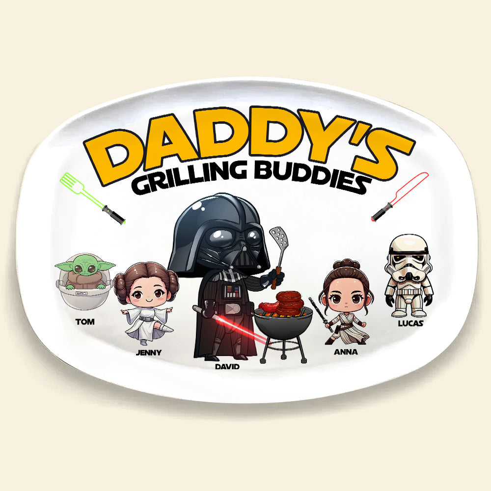 Personalized Star-Inspired Grilling Plate for Dad Plates PopCulturePrints