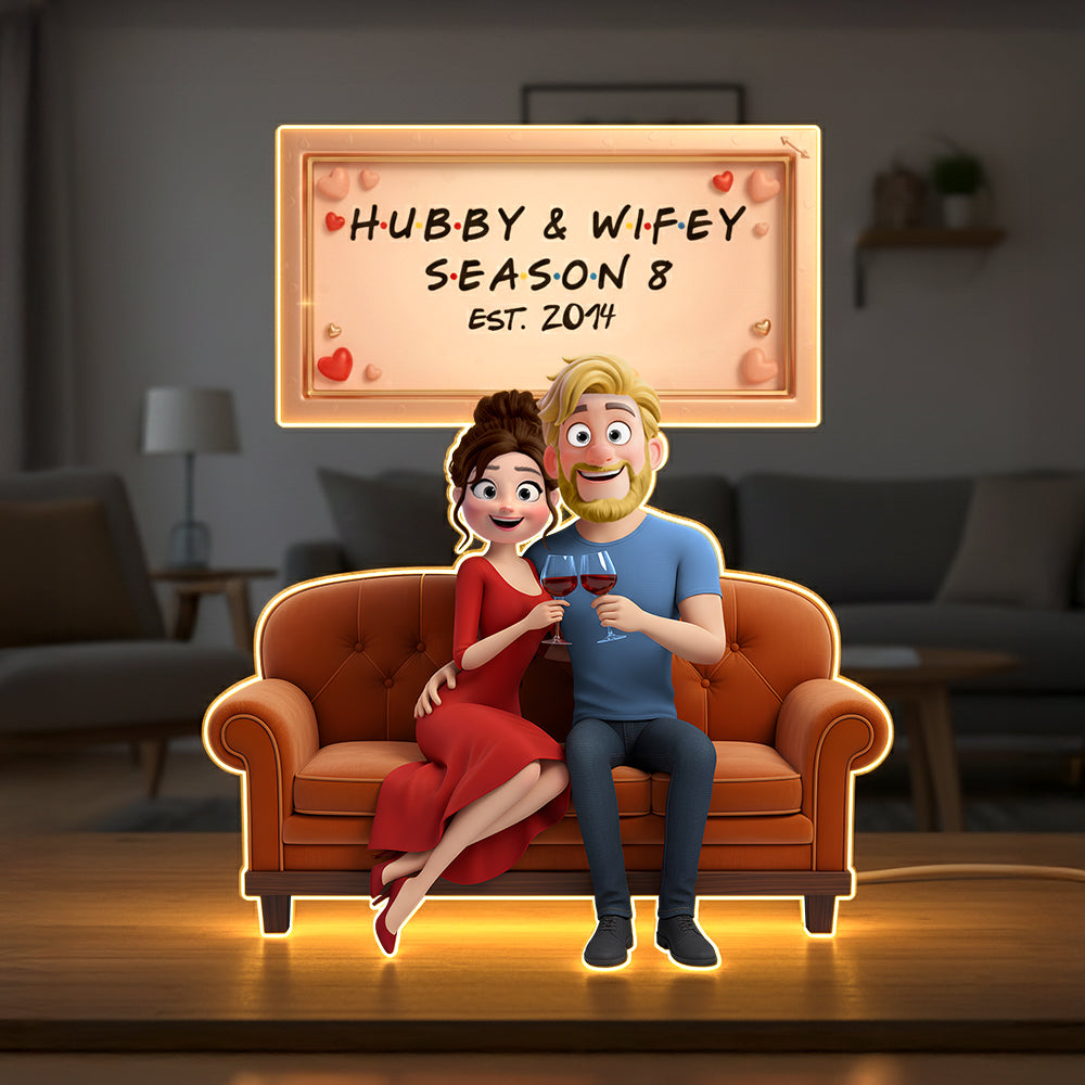 Love Illuminated: Romantic Couple Acrylic Light Box - Personalized Gifts for Couples Light Box PopCulturePrints