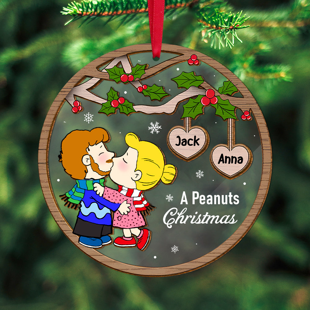 Personalized Peanuts Christmas Couple Ornament