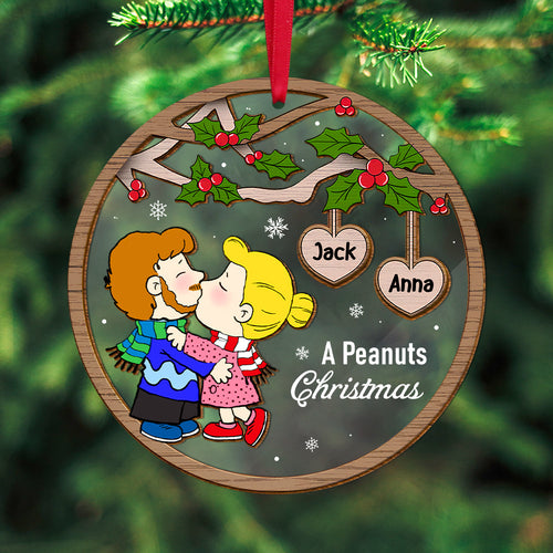 Personalized Peanuts Christmas Couple Ornament - Custom Holiday Gift | Valentine's Day Gifts Ornament PopCulturePrints