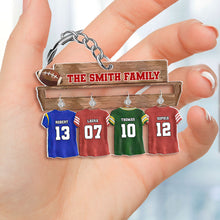Load image into Gallery viewer, Custom Football Family Keychain - Personalized Team Jerseys Keychains PopCulturePrints
