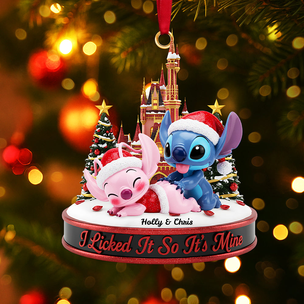 I Licked It So It's Mine - Personalized Cute Mischievous Couple Acrylic Ornament Ornament PopCulturePrints