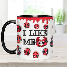 Load image into Gallery viewer, Personalized Deadpool &#39;I Like Me&#39; Accent Mug
