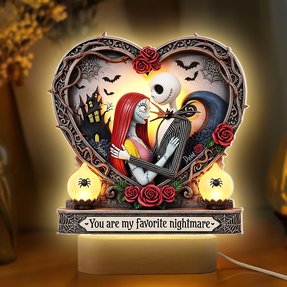 You Are My Favorite Nightmare - Personalized Spooky Night LED Light for Couples Led Night Light PopCulturePrints