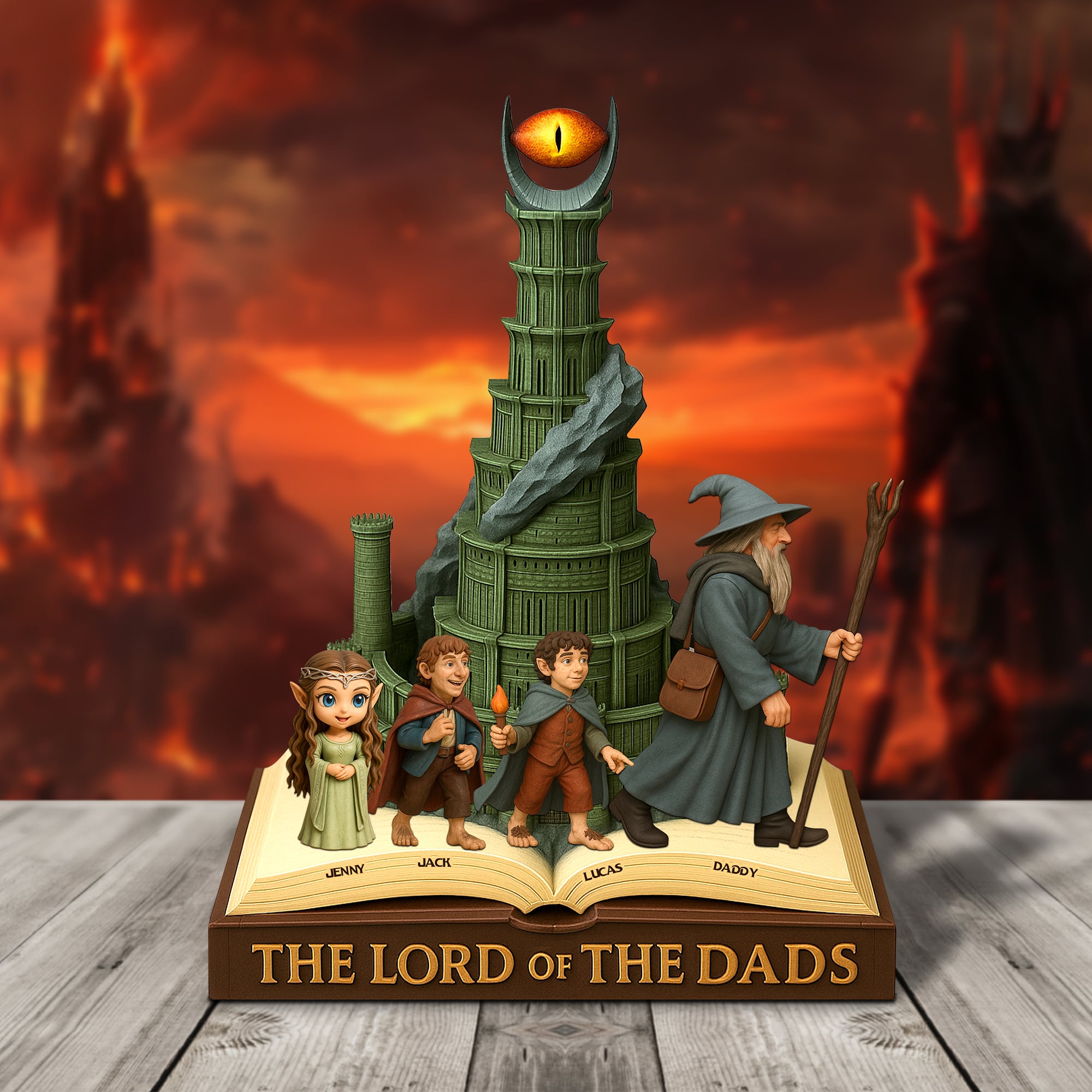 "The Strongest Bond: A Tribute to Fatherhood" - Personalized Lord Dad Plaque - Gift for Dads and Grandpas Shaped Plaques PopCulturePrints