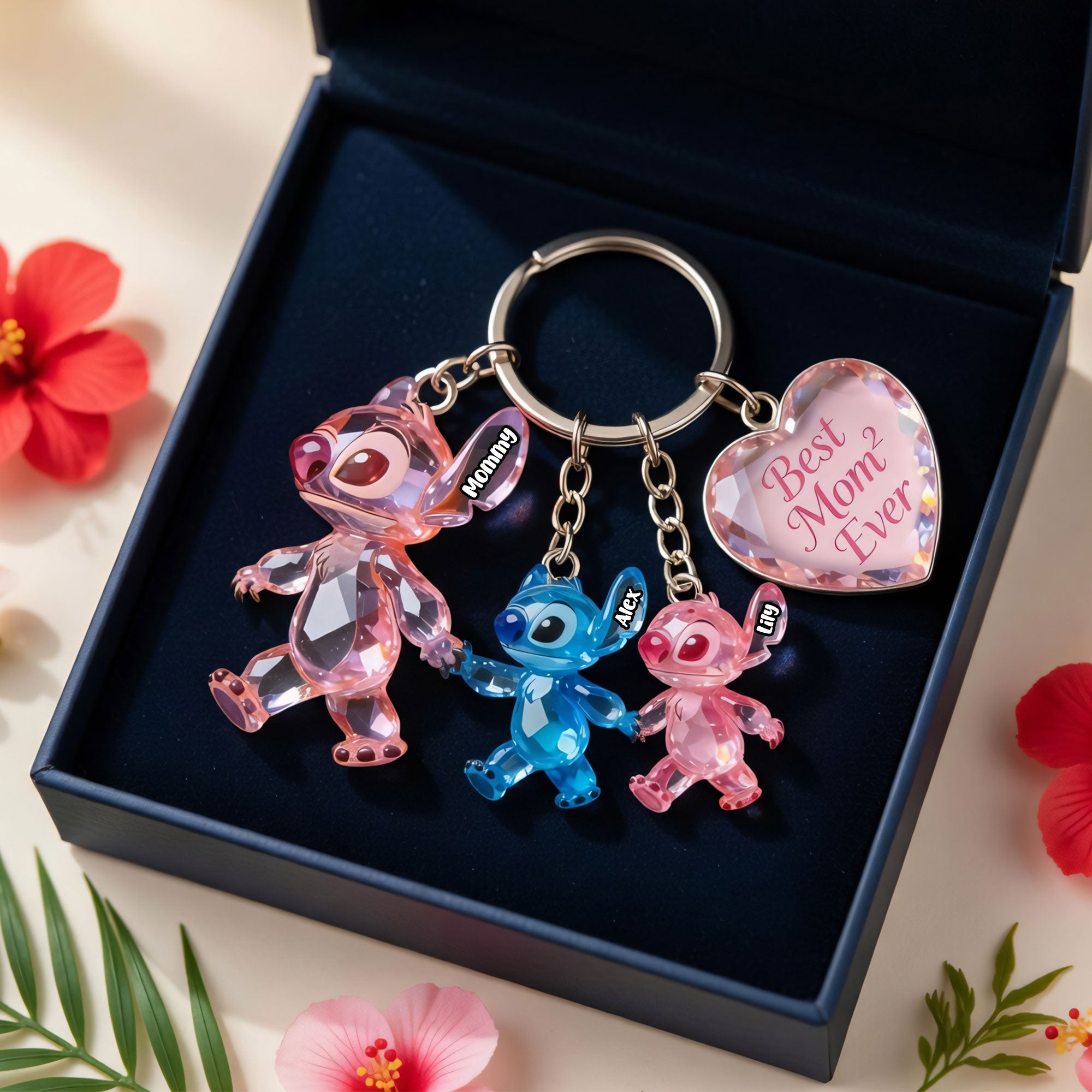 "Best Mom Ever" - Lovely Mom Acrylic Tag Keychain - Personalized Gift for Moms, Grandmas, and More Keychains PopCulturePrints