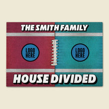Load image into Gallery viewer, Custom Football House Divided Doormat - Personalized Team Logo Gift Doormat PopCulturePrints
