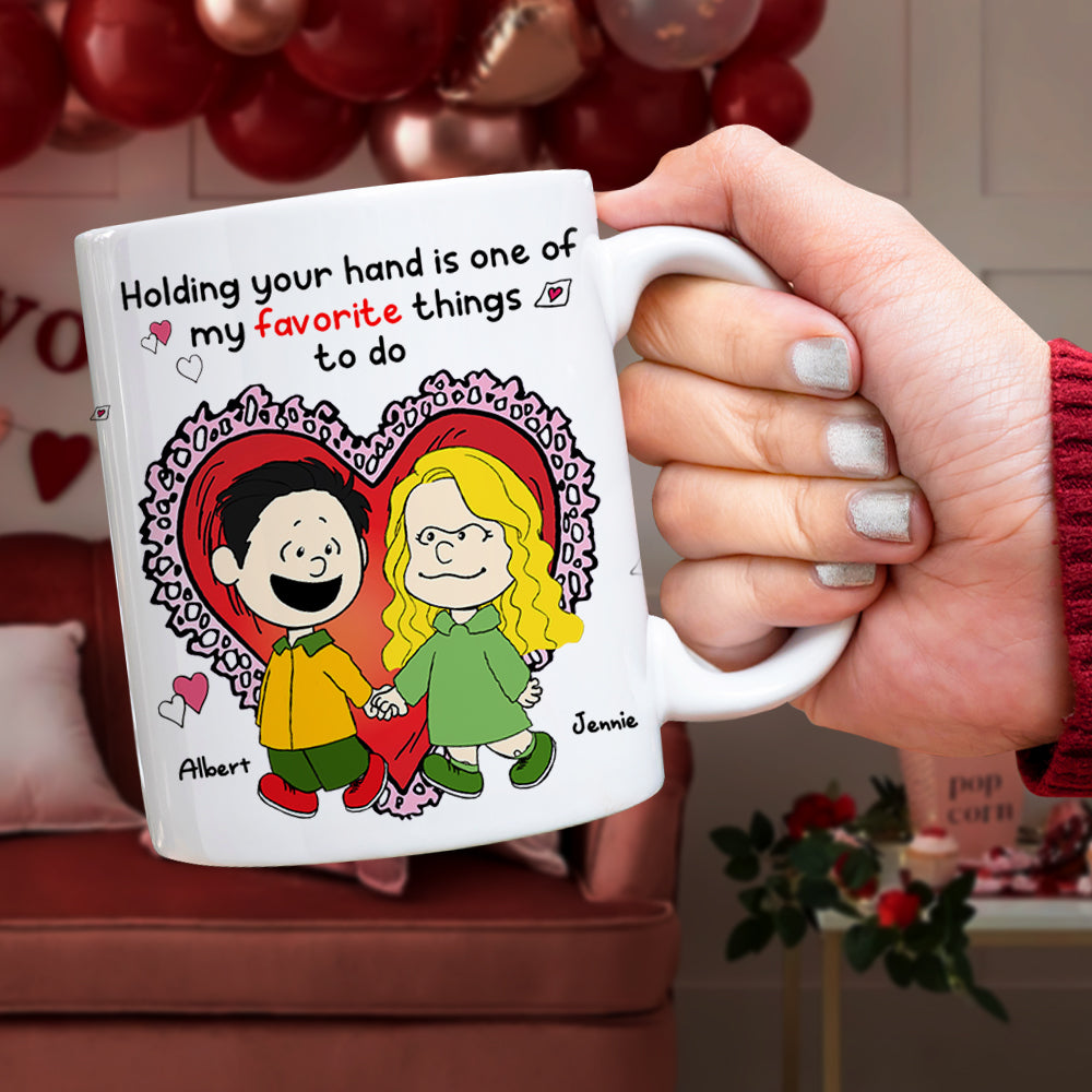 Personalized Valentine's Day Mug for Couples - Hand Holding Design Coffee Mug PopCulturePrints
