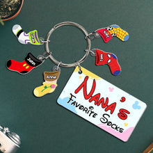 Load image into Gallery viewer, Personalized Grandma&#39;s Favorite Socks Keychain Keychains PopCulturePrints

