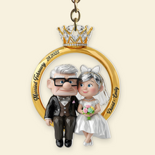 Load image into Gallery viewer, &quot;Cherished Memories, Forever Together&quot; - Couple Ring Shape Keychain - Personalized Gift for Couples, Weddings, Anniversaries Keychains PopCulturePrints
