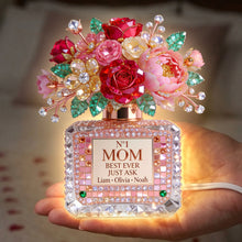 Load image into Gallery viewer, “The Best Gift for Mom” - Floral Perfume Bottle Light Box - Personalized Gifts for Mom, Grandma and More Light Box PopCulturePrints
