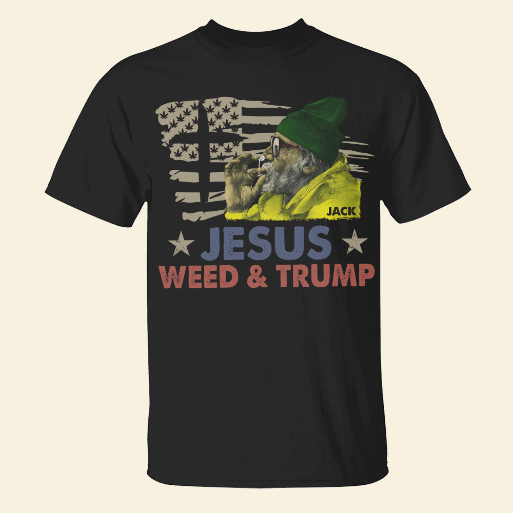 Jesus Weed & Trump Graphic T-Shirt