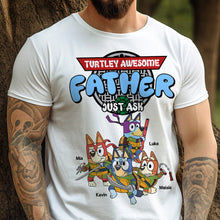 Load image into Gallery viewer, Turtley Awesome Father T-Shirt - Personalized Ninja Turtle Family Design
