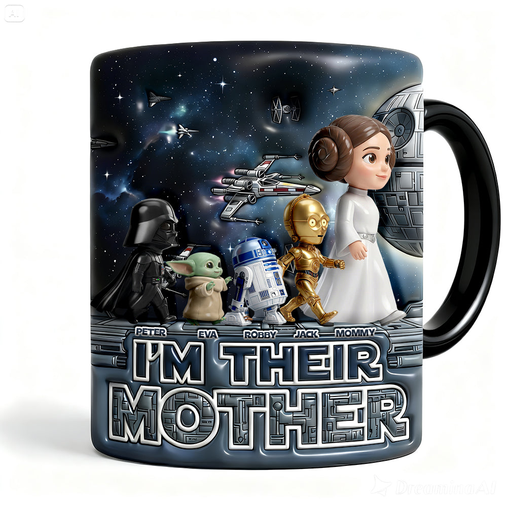 I'm Their Mother - Personalize Your Cosmic Mom & Kids Ceramic Coffee Mug | Perfect Gift for Mom, Grandma, and More! Coffee Mug PopCulturePrints