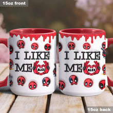 Load image into Gallery viewer, Personalized Deadpool &#39;I Like Me&#39; Accent Mug
