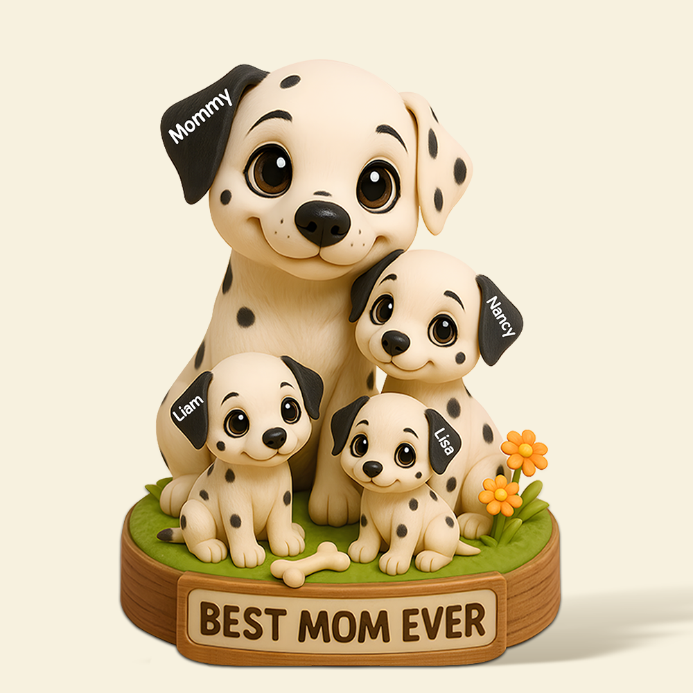"Best Mom Ever" - Personalized Dog Mom Plaque - Custom Gift for Moms, Grandmas, and Pet Lovers Shaped Plaques PopCulturePrints