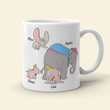 Load image into Gallery viewer, Personalized &#39;Best Mom Ever&#39; Elephant Family Mug Coffee Mug PopCulturePrints
