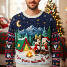 Load image into Gallery viewer, Love Grows Naturally Here – Camping Couple Ugly Sweater | Personalized Gifts For Couples AOP Products PopCulturePrints
