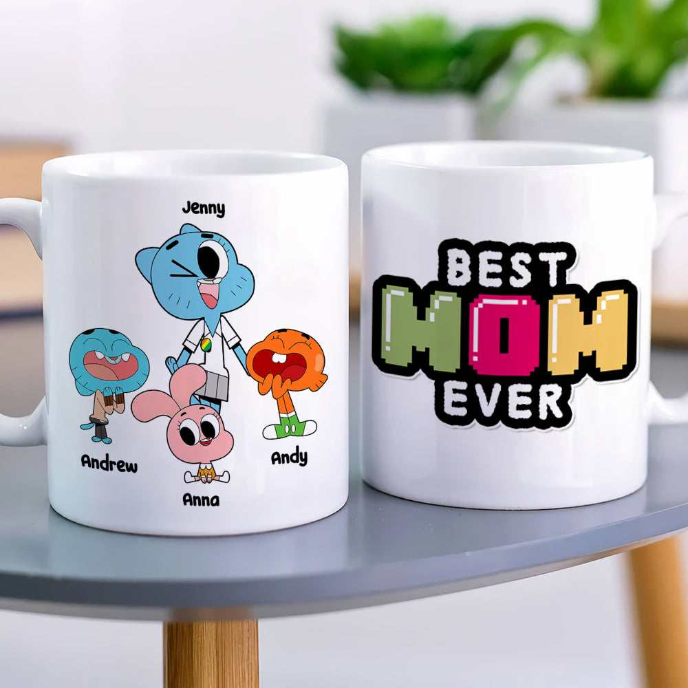 Personalized 'Best Mom Ever' Fun Character Coffee Mug Coffee Mug PopCulturePrints