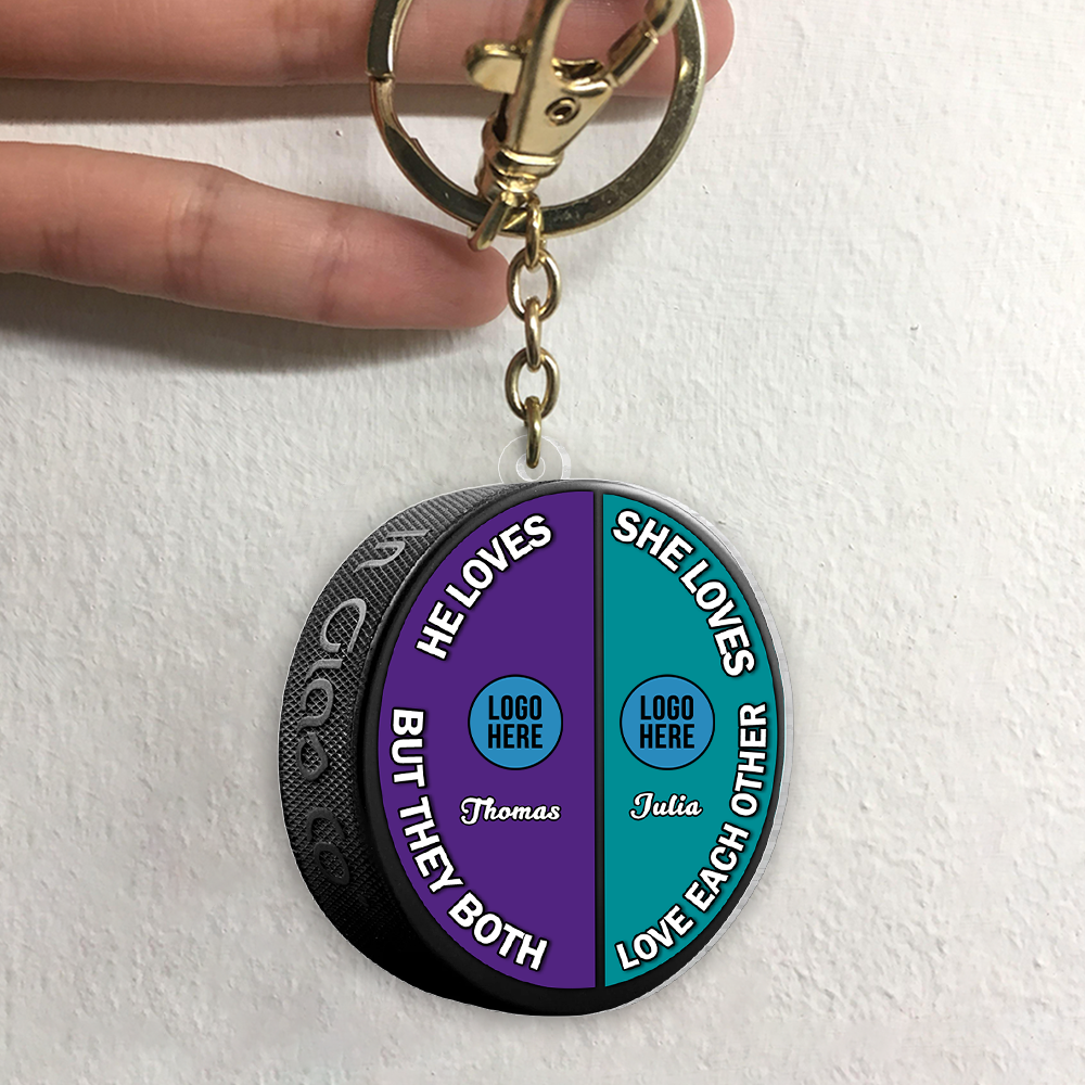 Custom Ice Hockey Keychain - Unique Valentine's Day Gifts for Couples Keychains PopCulturePrints