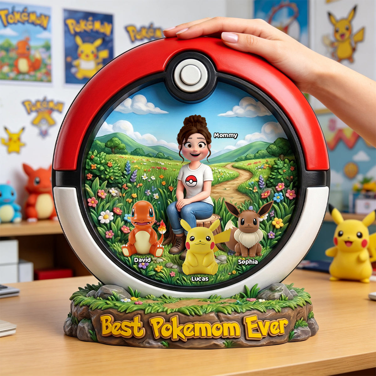 Best Pokemon Mom Ever - Personalized Acrylic Plaque for Mother's Day Shaped Plaques PopCulturePrints