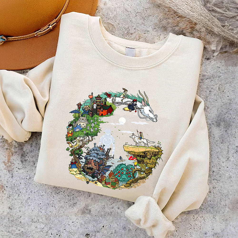 Mystical Studio Ghibli-Themed Printed Sweatshirt