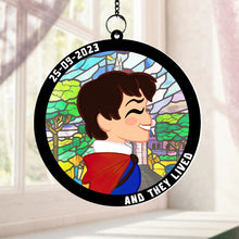 Load image into Gallery viewer, Custom Couple Suncatcher Ornament - Personalized Christmas Gift Suncatcher PopCulturePrints

