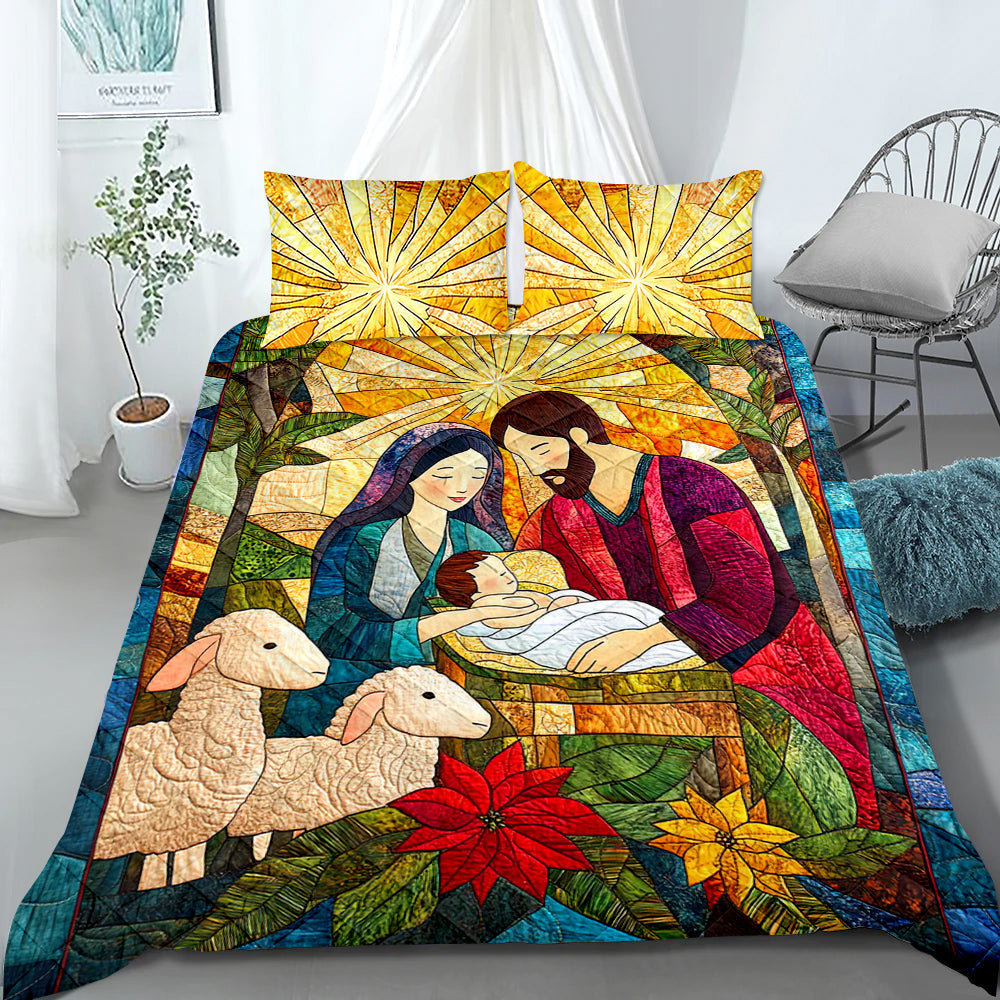 Nativity Scene Christmas Quilt Bed Set Blanket PopCulturePrints