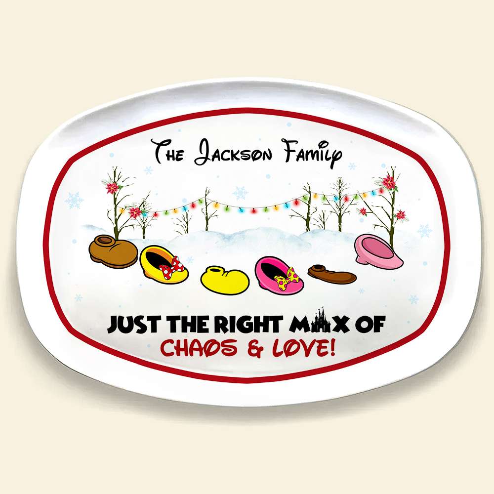 Personalized Family Resin Plate - Chaos and Love Slippers Design Resin Plate PopCulturePrints