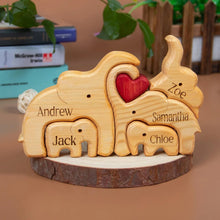 Load image into Gallery viewer, Cherish Family Bonds with Our Personalized Elephant Family Wooden Puzzle Wood Puzzle PopCulturePrints
