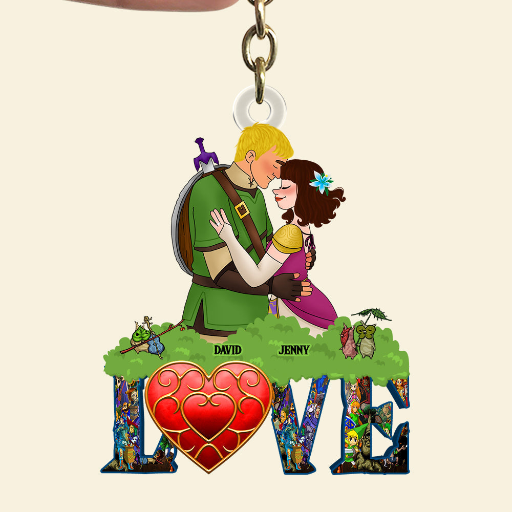 Personalized Couple Keychain - Gamer Love Edition