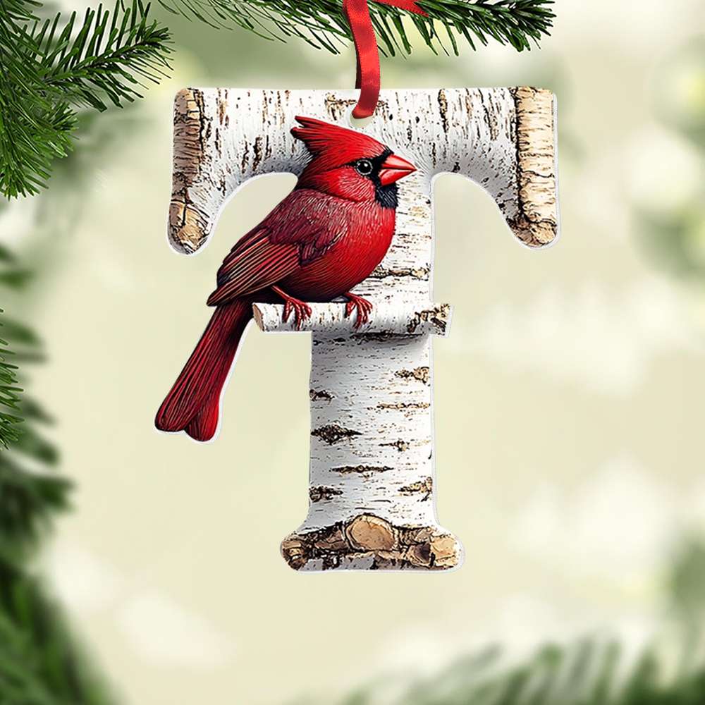 Personalized Cardinal Alphabet Christmas Ornaments Ornament PopCulturePrints