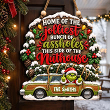 Load image into Gallery viewer, Home Of The Jolliest Acrylic Sign - Personalized Christmas Gift for Fun-Loving Families
