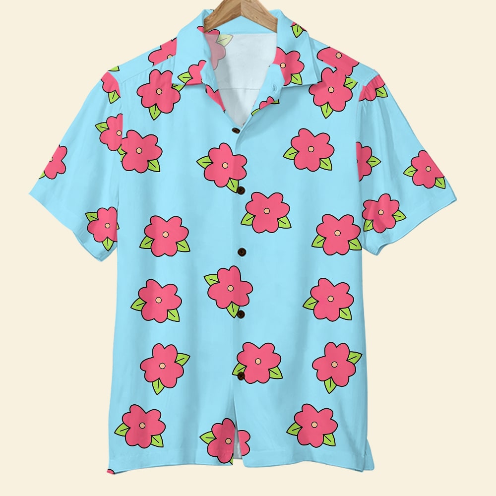 Custom Cartoon Lover Hawaiian Shirt - Floral Muumuu Style Hawaiian Shirts PopCulturePrints