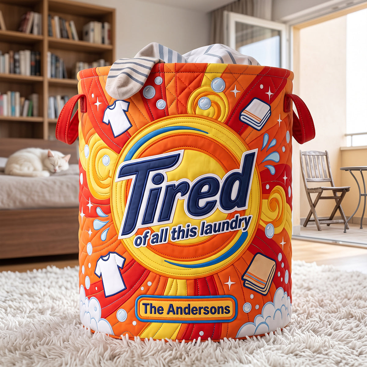 Tired Of All The Laundry Quilted Laudry Basket - Personalized Gifts For Family 01huta140726 Laundry Basket PopCulturePrints
