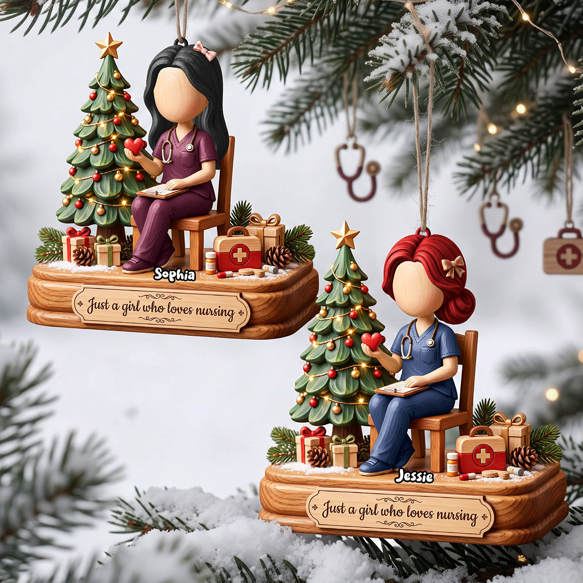 Nurse On Duty Acrylic Ornament - Personalized Christmas Gift For Nurses 02PGTA151026 Ornament PopCulturePrints