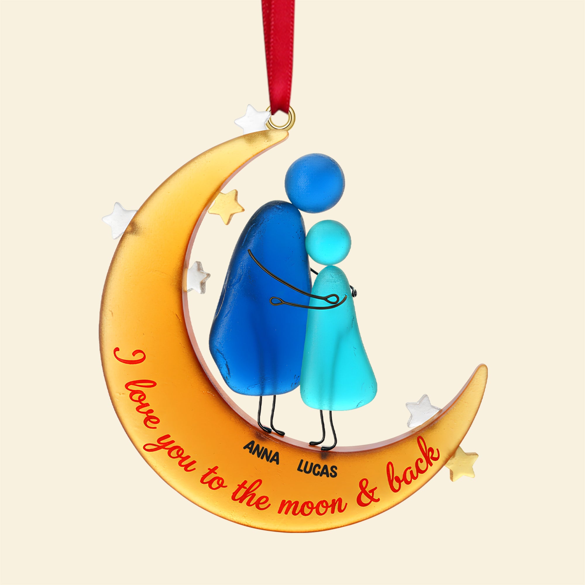 "I Love You to the Moon & Back" - Personalized Christmas Ornament, Custom Gift for Grandma and Loved Ones Ornament PopCulturePrints