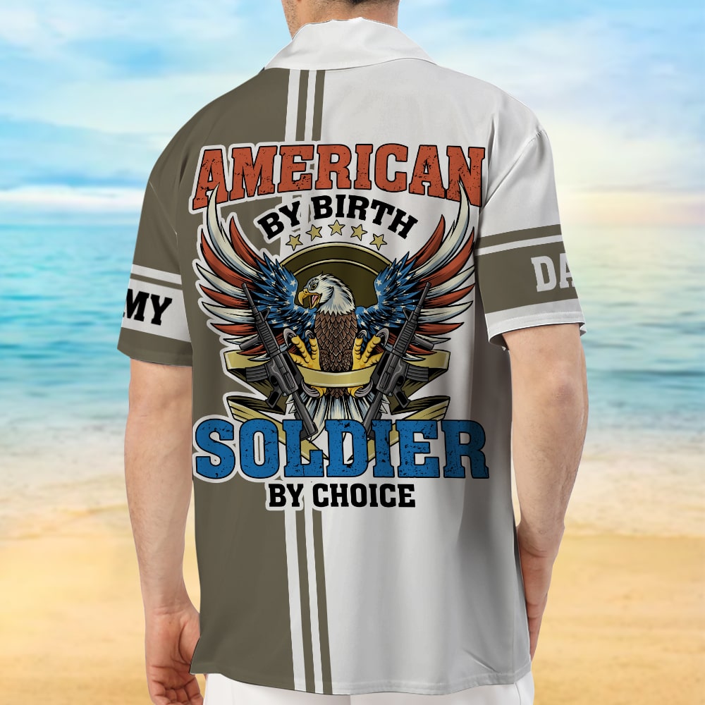 Personalized 'American Soldier' Hawaiian Shirt - Custom Military Pride Design