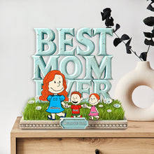 Load image into Gallery viewer, Best Mom Ever - Personalized Gift for Mom Plaque Shaped Plaques PopCulturePrints

