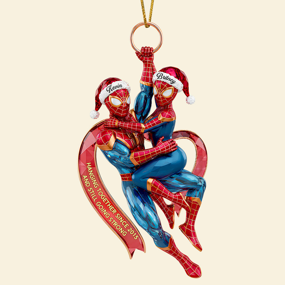 "Love and Laughter, Together Forever" - Personalized Amazing Couple Hanging Together Ornament Ornament PopCulturePrints
